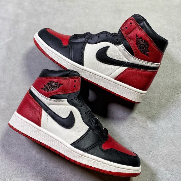 Jordan aj1 high Gang black and red toes